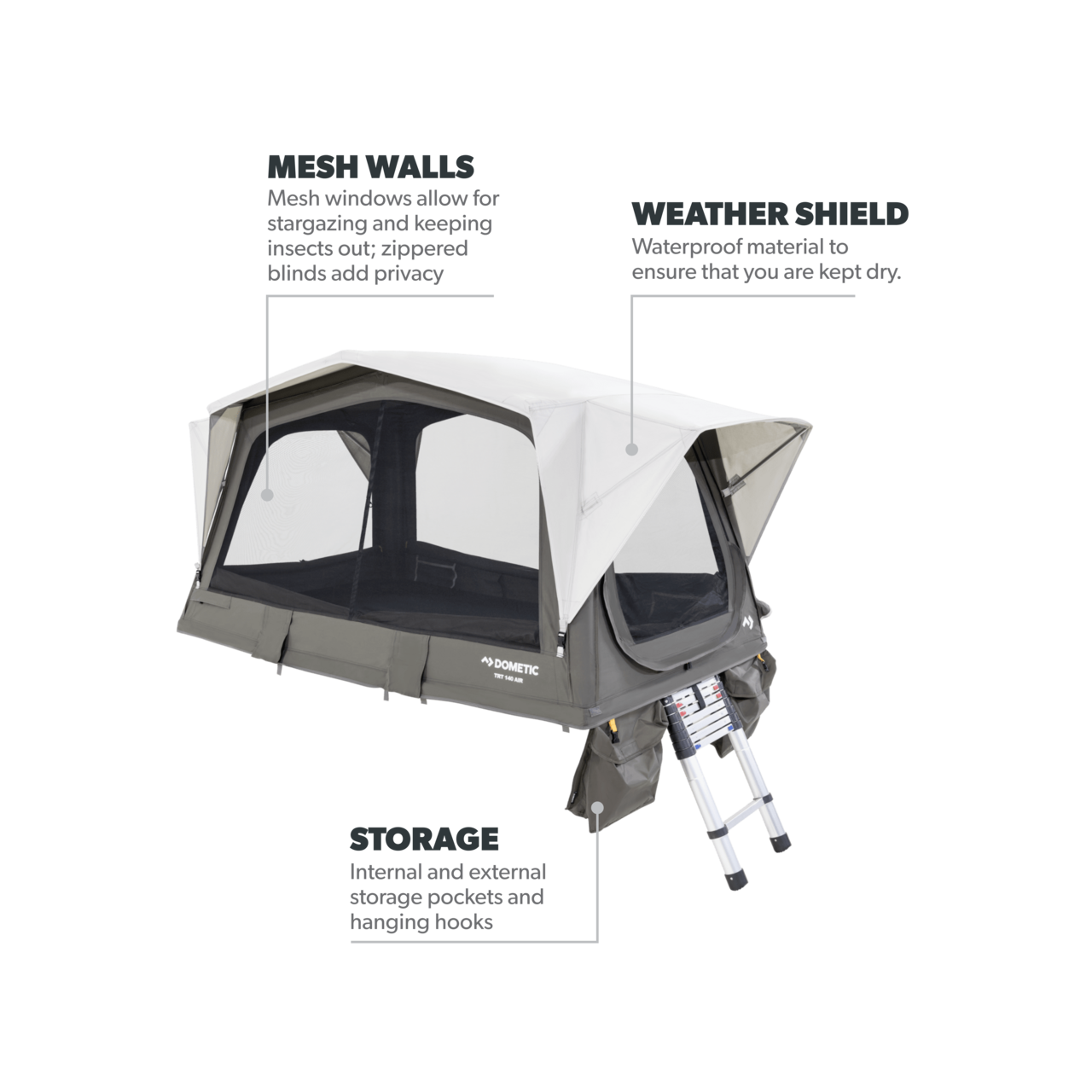 DOMETIC TRT 140 AIR 充氣車頂帳篷 2 人使用